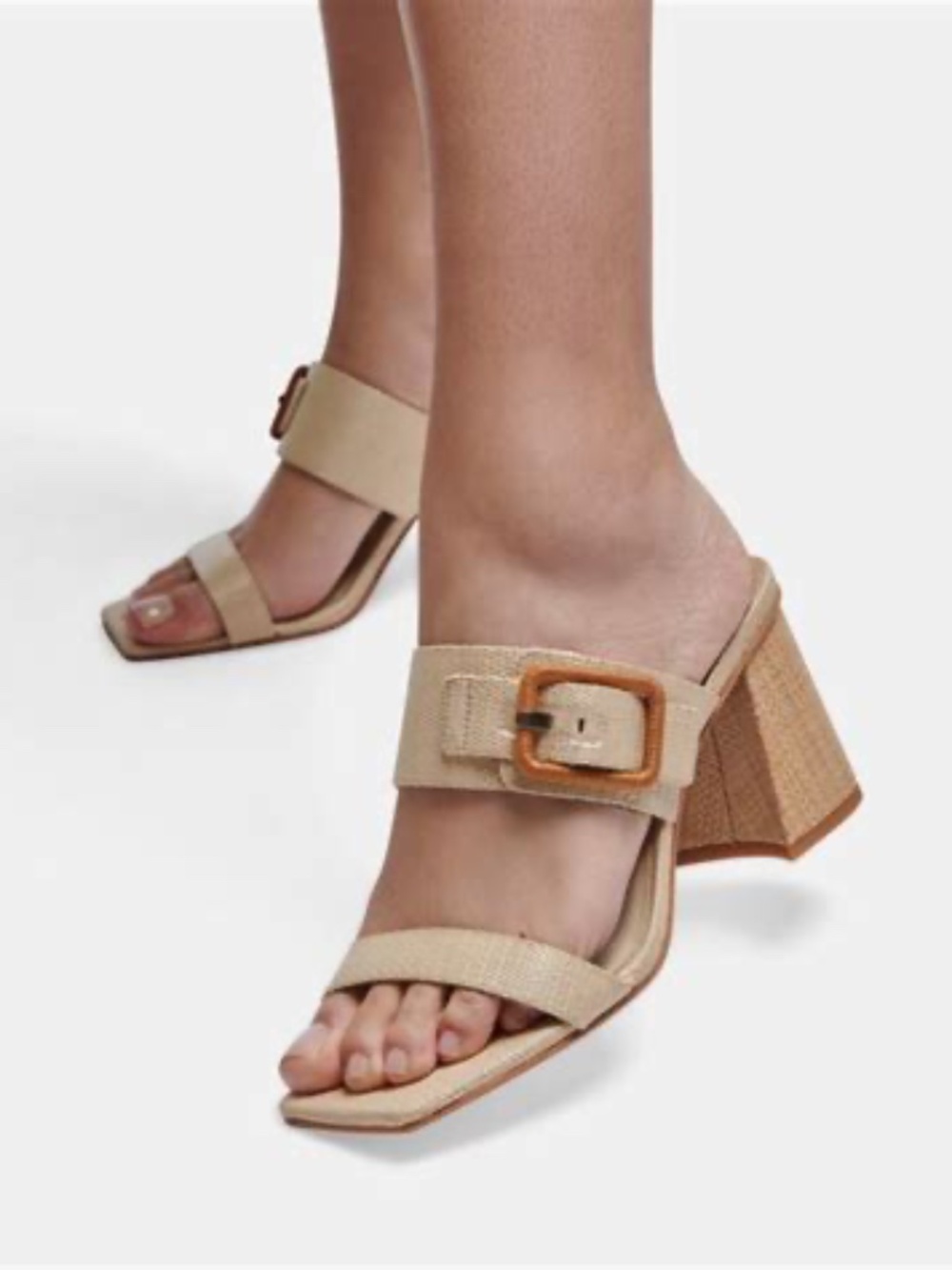 Dolce Vita Posy Wheat Raffia Heels Size 7.5